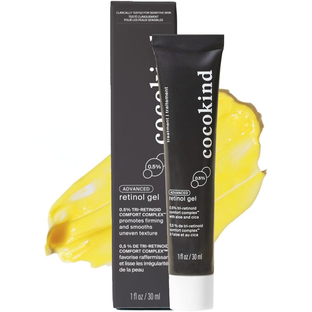Cocokind Advanced Retinol Gel 1 Fluid Ounce front view bottle for anti aging skincare routine.