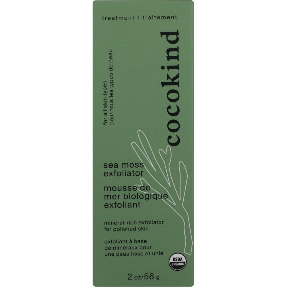 Cocokind Organic Sea Moss Exfoliator front view packaging of USA imported face scrub