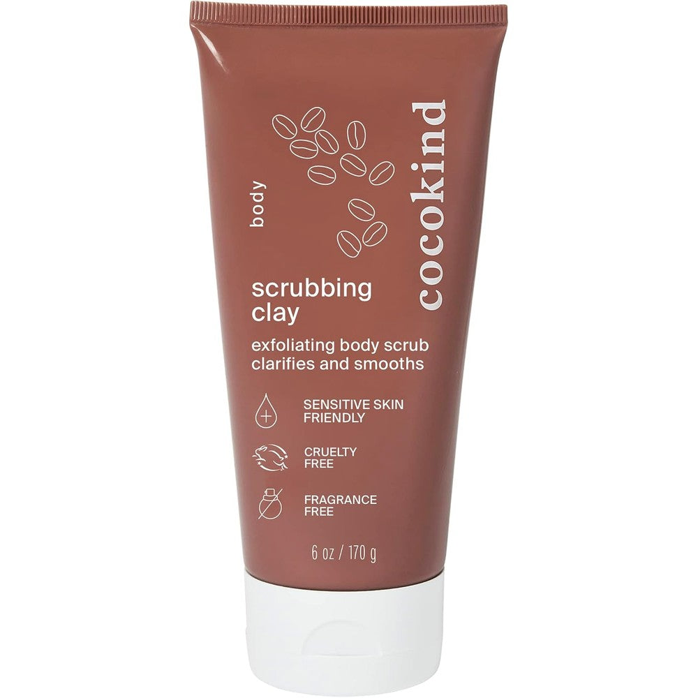 Cocokind Coffee Body Scrub and Exfoliator front view bottle for brightening skincare.
