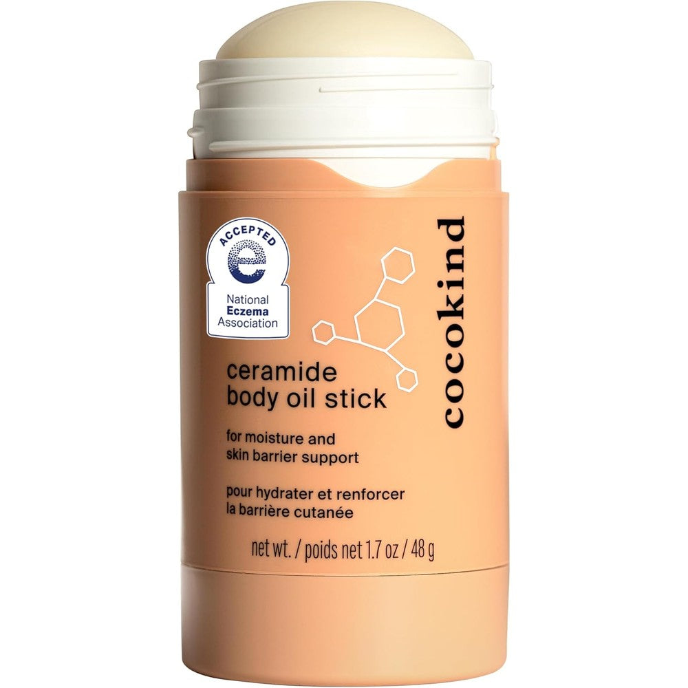 Cocokind Ceramide Body Oil Stick front view showing mess free moisturizer packaging