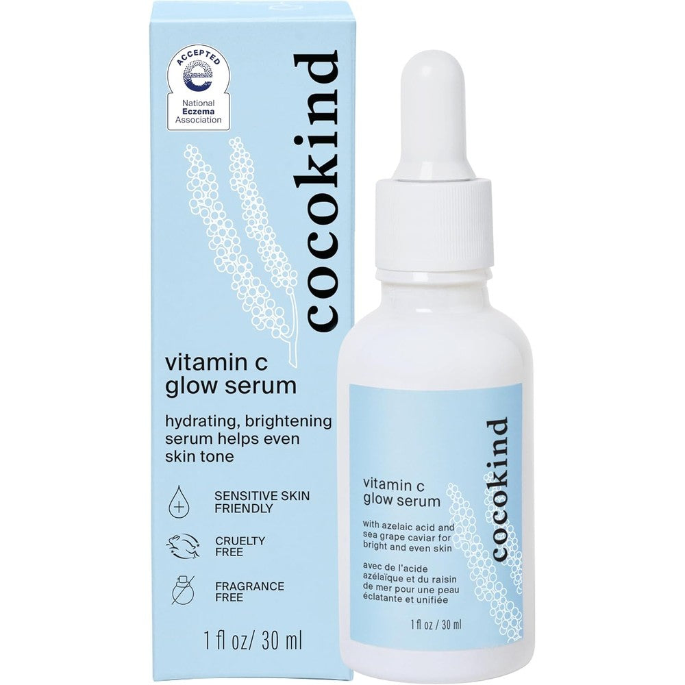 Cocokind Vitamin C Glow Serum front view bottle for bright skin