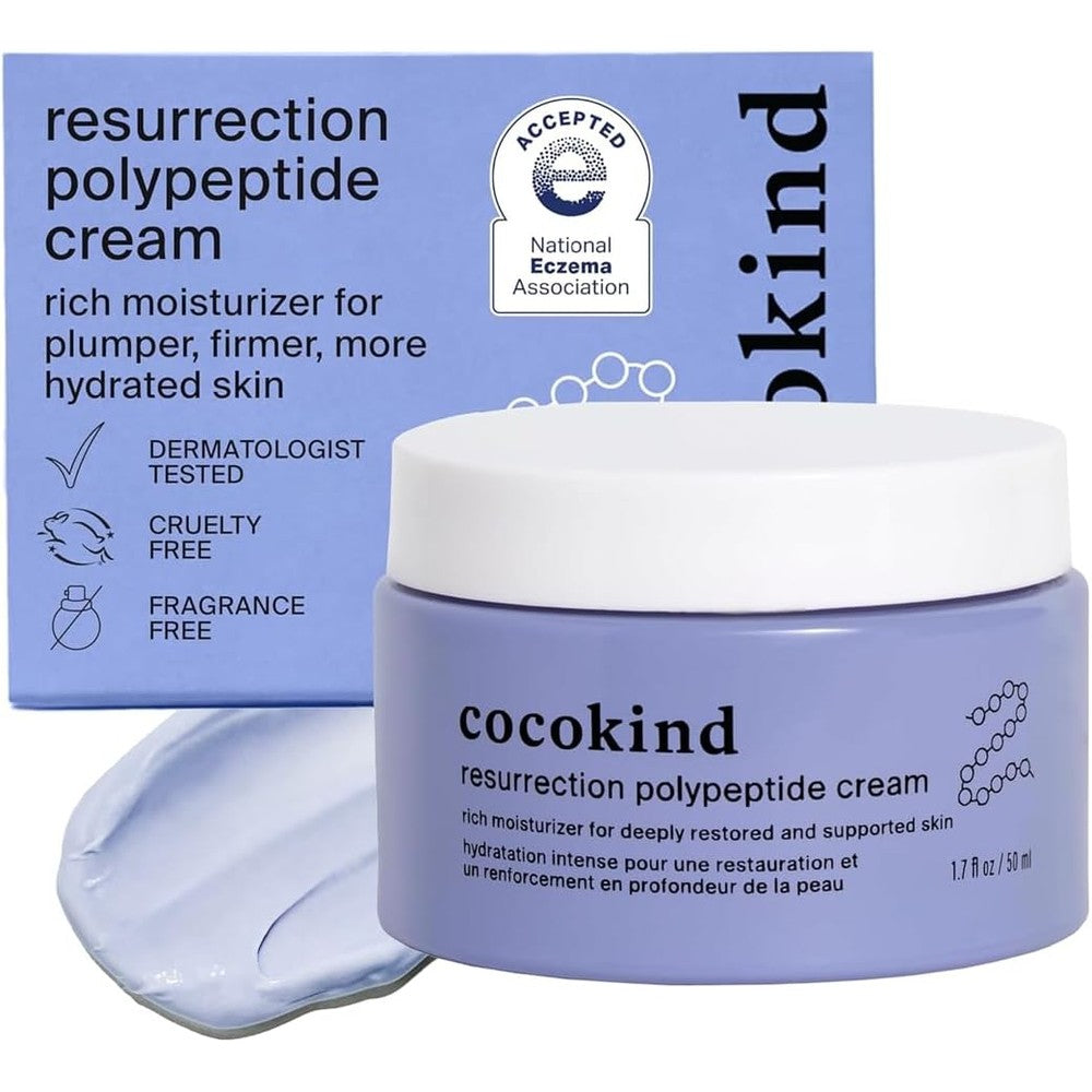 Cocokind Resurrection Polypeptide Cream front packaging view for hydrating skin barrier repair