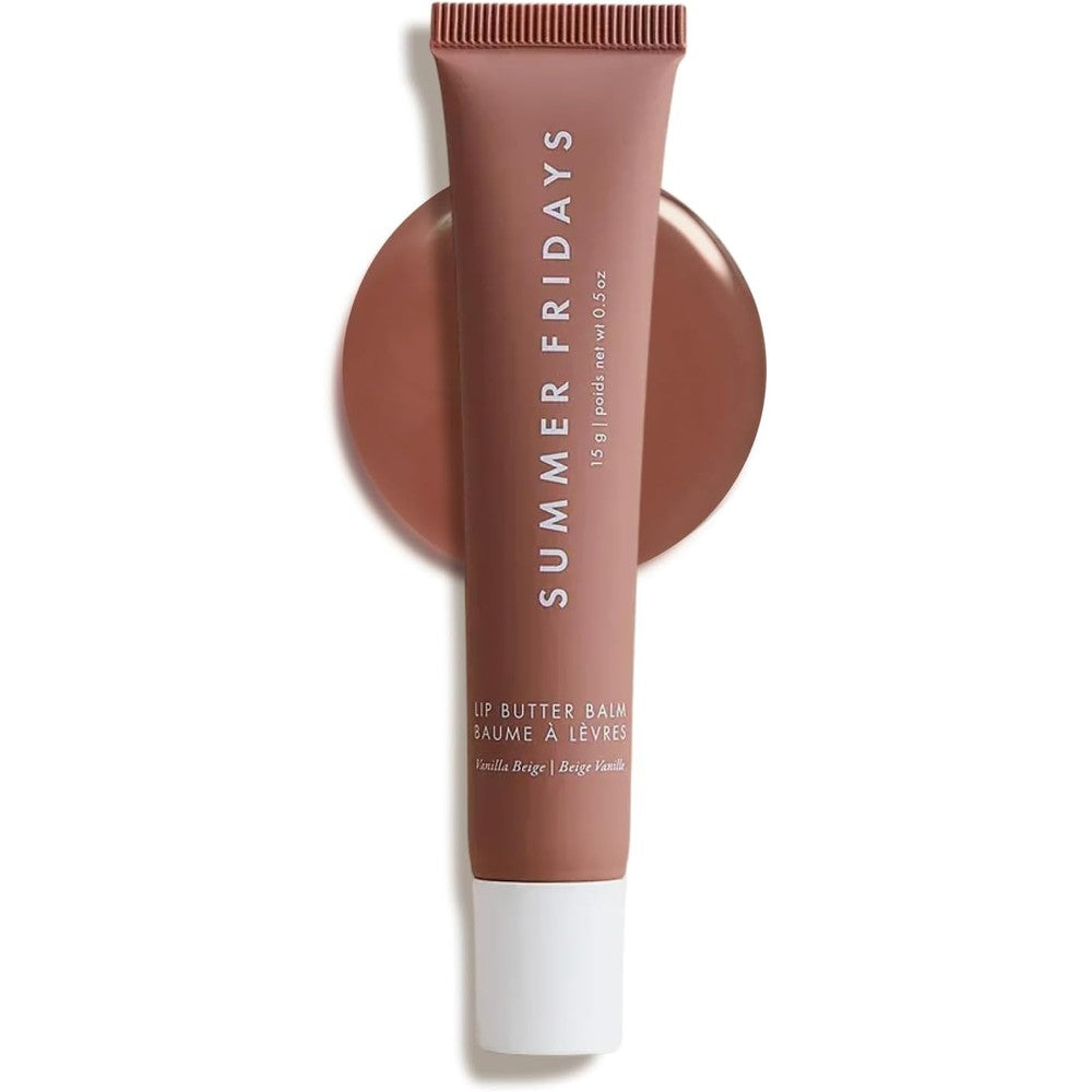 Summer Fridays Lip Butter Balm Vanilla Beige front view moisturizing lip gloss