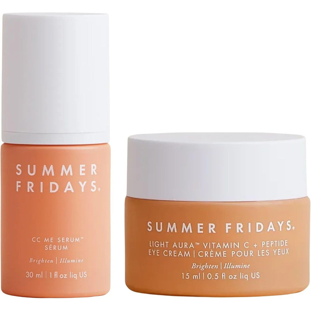 Summer Fridays Vitamin C Duo face serum and eye cream skincare set front view