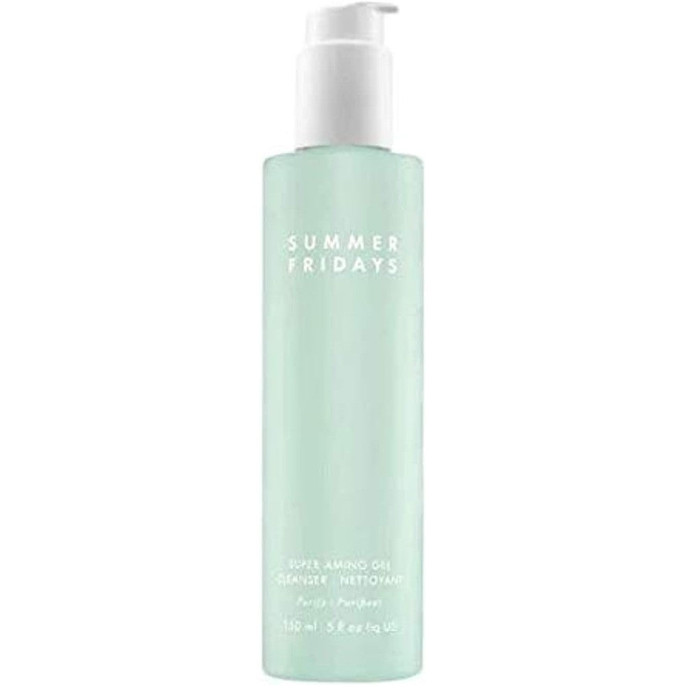 Summer Fridays Super Amino Gel Cleanser front view bottle with pump dispenser daily face wash.