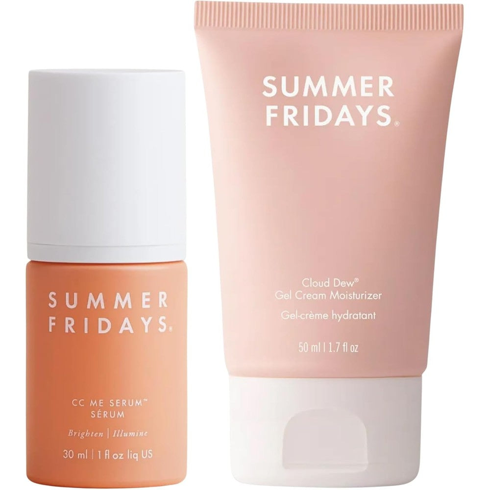Summer Fridays Cloud Dew Gel Cream and CC Me Serum duo front view packaging