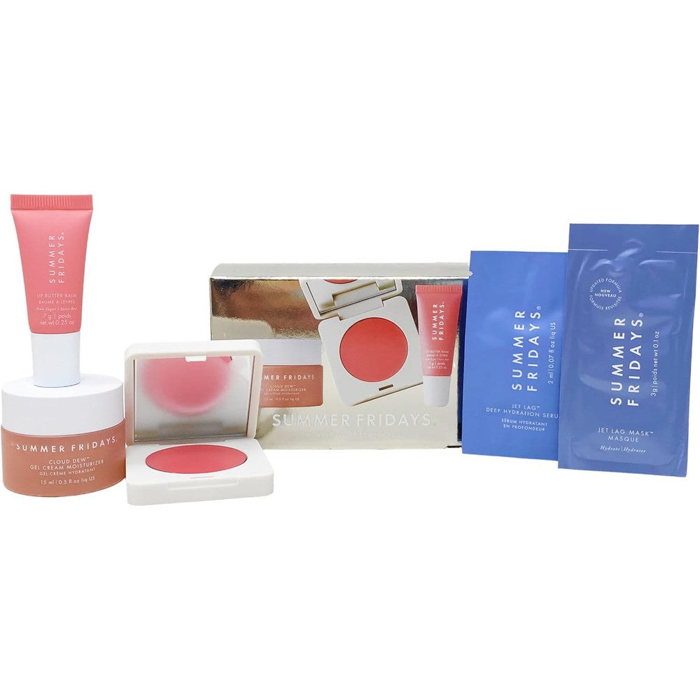 Summer Fridays The Dewy Pink Set front view featuring premium imported skincare and makeup products.