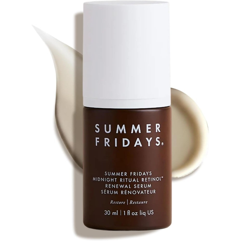 Summer Fridays Midnight Ritual Retinol Renewal Serum front view bottle for anti aging routine
