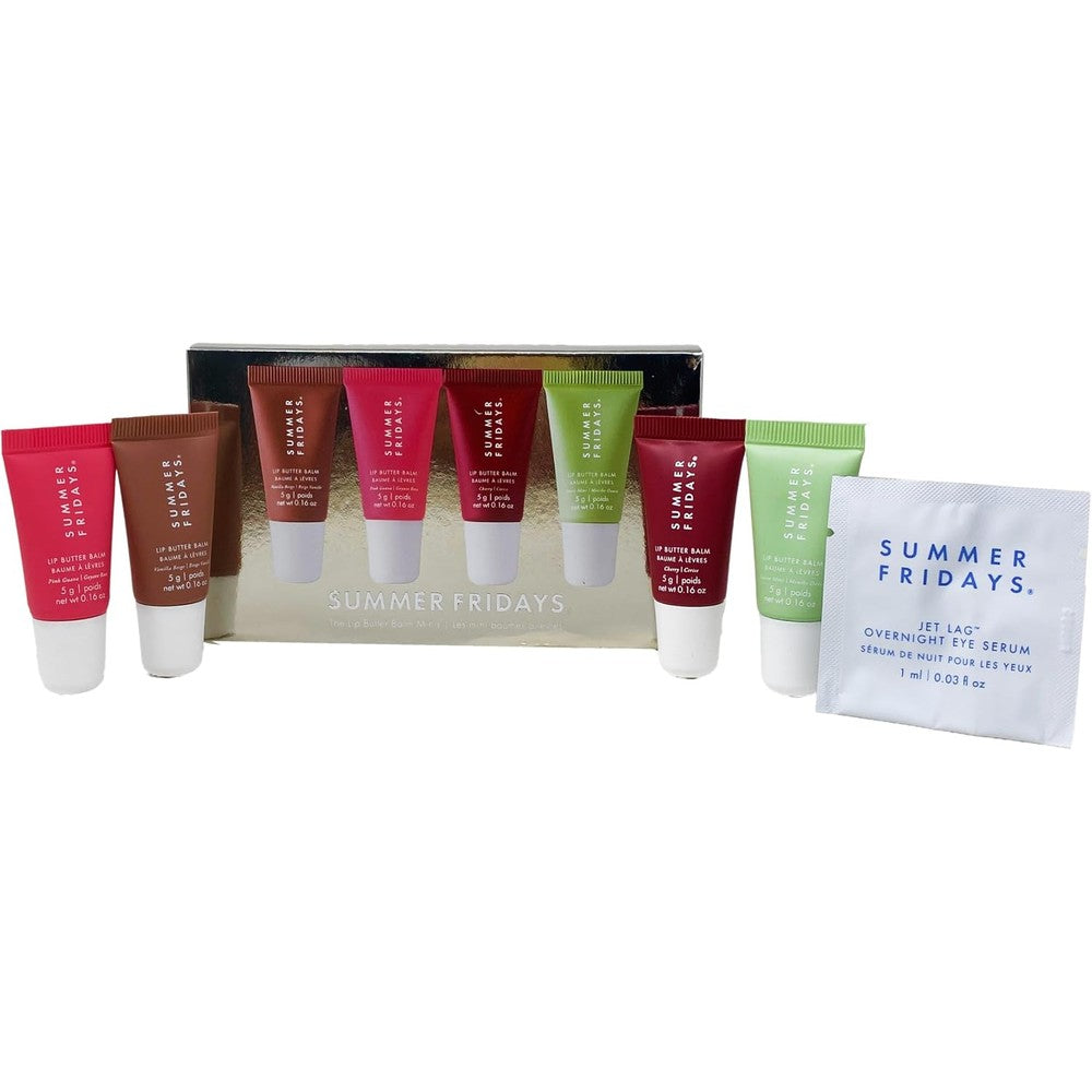Summer Fridays Lip Butter Balm Minis front view showcasing the four portable colored tubes.