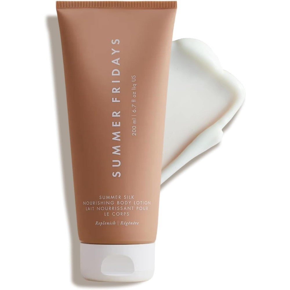 Summer Fridays Summer Silk Nourishing Body Lotion front view bottle packaging