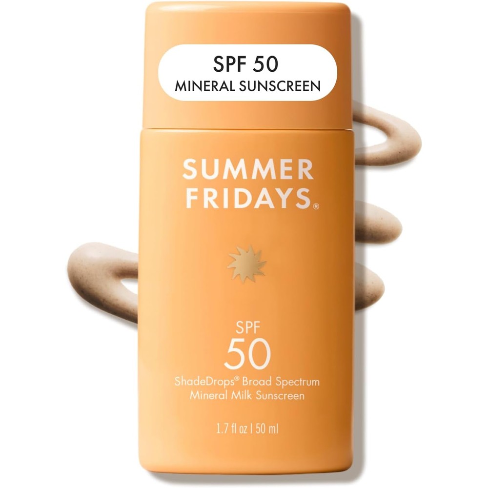 Summer Fridays ShadeDrops SPF 50 Mineral Milk Sunscreen front view bottle