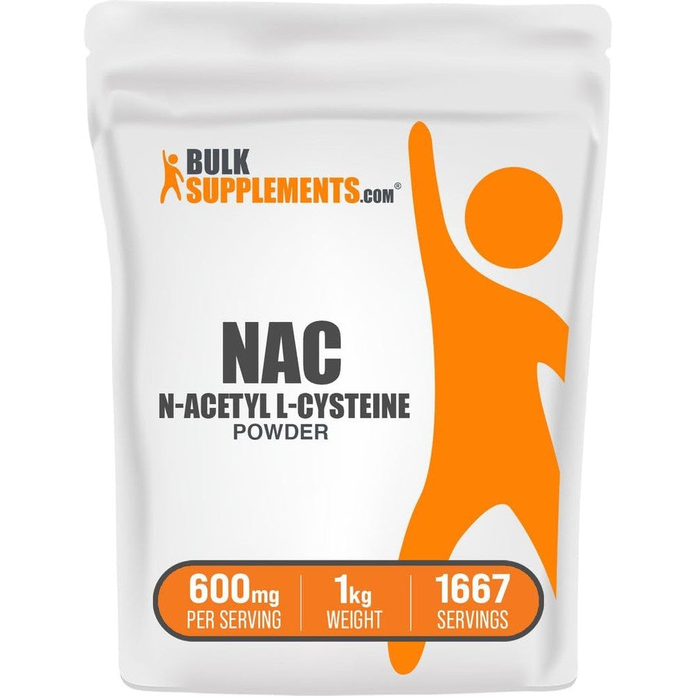 BulkSupplements.com NAC Powder N-Acetyl Cysteine 600mg Antioxidant Support Gluten Free Powder 1 Kilogram Pack of 1