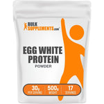BulkSupplements Egg White Protein Powder Unflavored Lactose Free Dairy Free Muscle Recovery Supplement 500 Grams