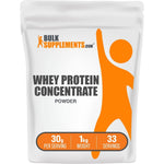 BulkSupplements.com Whey Protein Concentrate Powder, Unsweetened And Unflavored Protein Supplement, 30 Grams Per Serving, 1 Kilogram