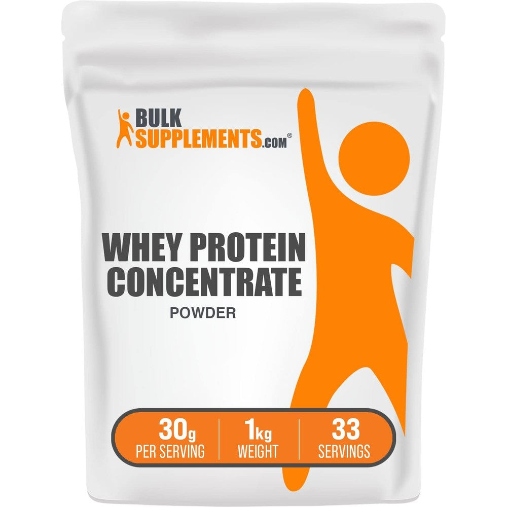 BulkSupplements.com Whey Protein Concentrate Powder, Unsweetened And Unflavored Protein Supplement, 30 Grams Per Serving, 1 Kilogram