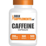 BulkSupplements Caffeine 200 Milligrams Capsules For Energy Boost Gluten Free 500 Count