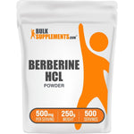 BulkSupplements Berberine HCL Powder front view packaging of pure metabolic supplement.