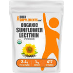BulkSupplements Organic Sunflower Lecithin Powder Vegan And Gluten Free Nutritional Supplement 2.4 Grams Per Serving 1 Kilogram