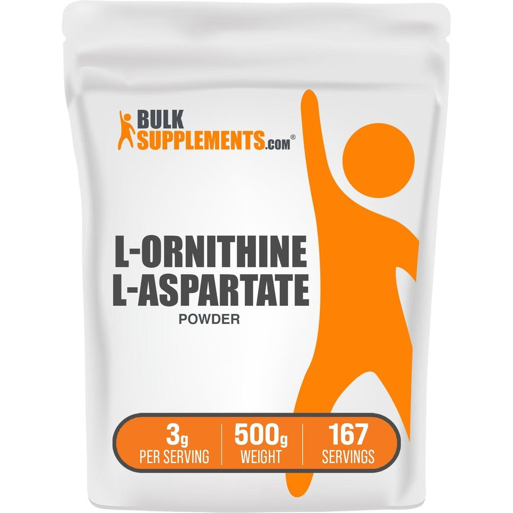 BulkSupplements.com L-Ornithine L-Aspartate Powder Amino Acid Supplement For Liver Health And Muscle Recovery 500 Grams 1.1 Pounds