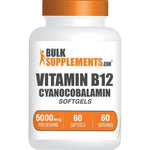 BulkSupplements Vitamin B12 5000 Micrograms Cyanocobalamin Energy Support Supplement Gluten Free Daily Essential Vitamins 60 Count