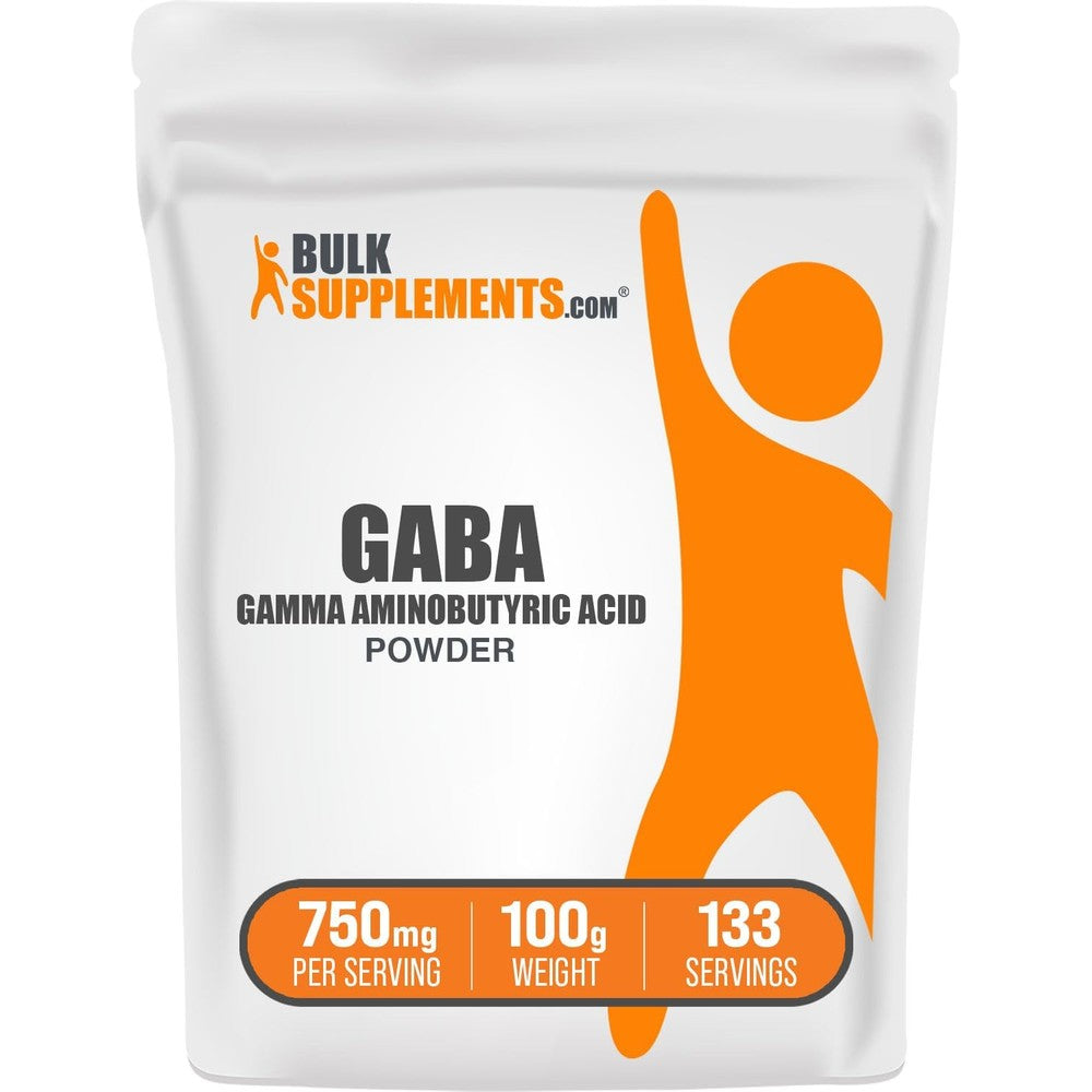 BulkSupplements GABA Gamma Aminobutyric Acid Powder Pure Amino Acid Supplement For Relaxation And Sleep Support 100 Grams