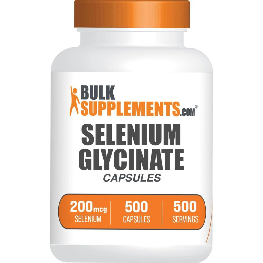 BulkSupplements Selenium Glycinate Capsules 200mcg Essential Trace Mineral Supplement 500 Count