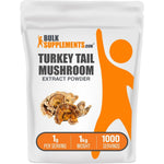 BulkSupplements Turkey Tail Mushroom Extract Powder Coriolus Versicolor Herbal Supplement Vegan and Gluten Free 1 Gram Per Serving 1 Kilogram