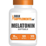 BulkSupplements Melatonin 10 Milligram Softgels For Adults Natural Sleep Supplement Gluten Free Formula For Healthy Restful Sleep Cycles 120 Count