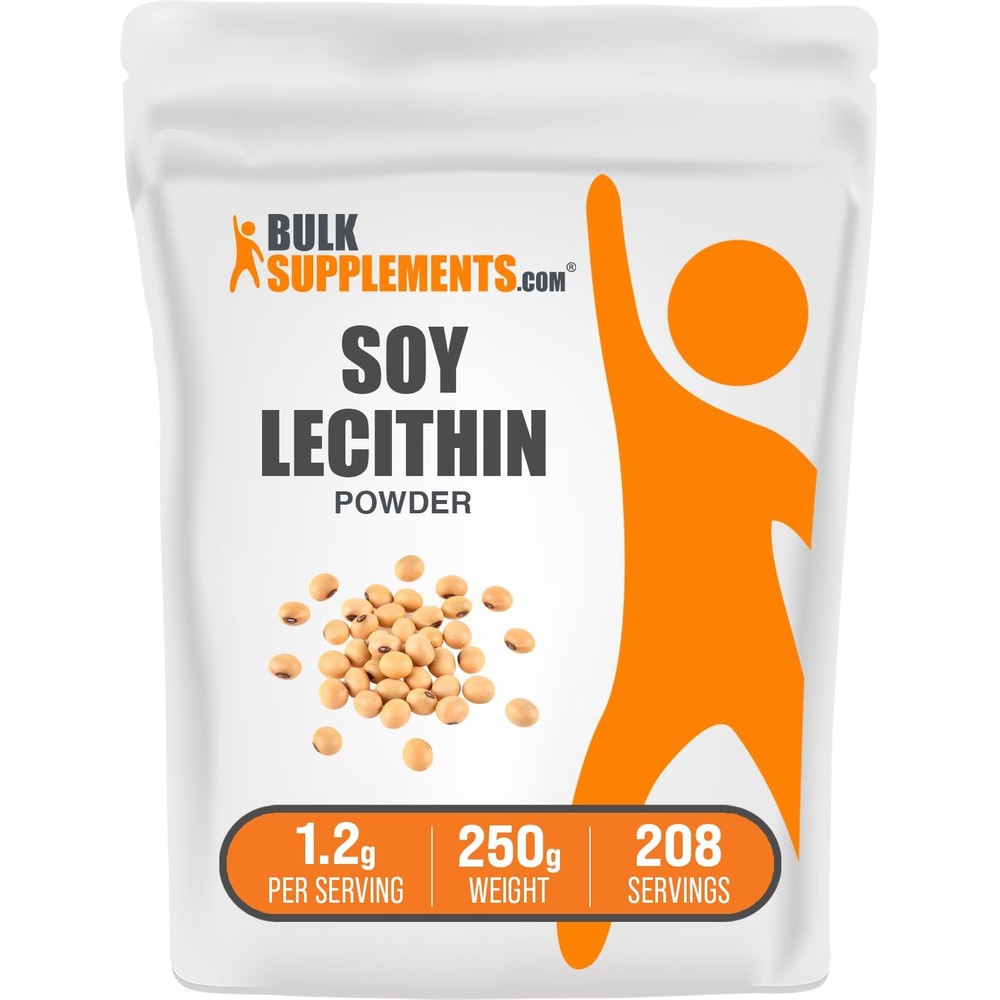 BulkSupplements Soy Lecithin Powder Unflavored Food Grade Dietary Supplement For Brain Heart And Liver Health 250 Grams 8.8 Ounces
