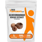 BulkSupplements Glucomannan Powder From Konjac Root Extract Dietary Fiber Supplement Gluten Free Unflavored 2 Grams Per Serving 500 Grams