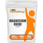 BulkSupplements.com Magnesium Oxide Powder Pure Mineral Supplement Food Grade And Gluten Free For Muscle And Digestive Support 500 Grams Pack Of 1
