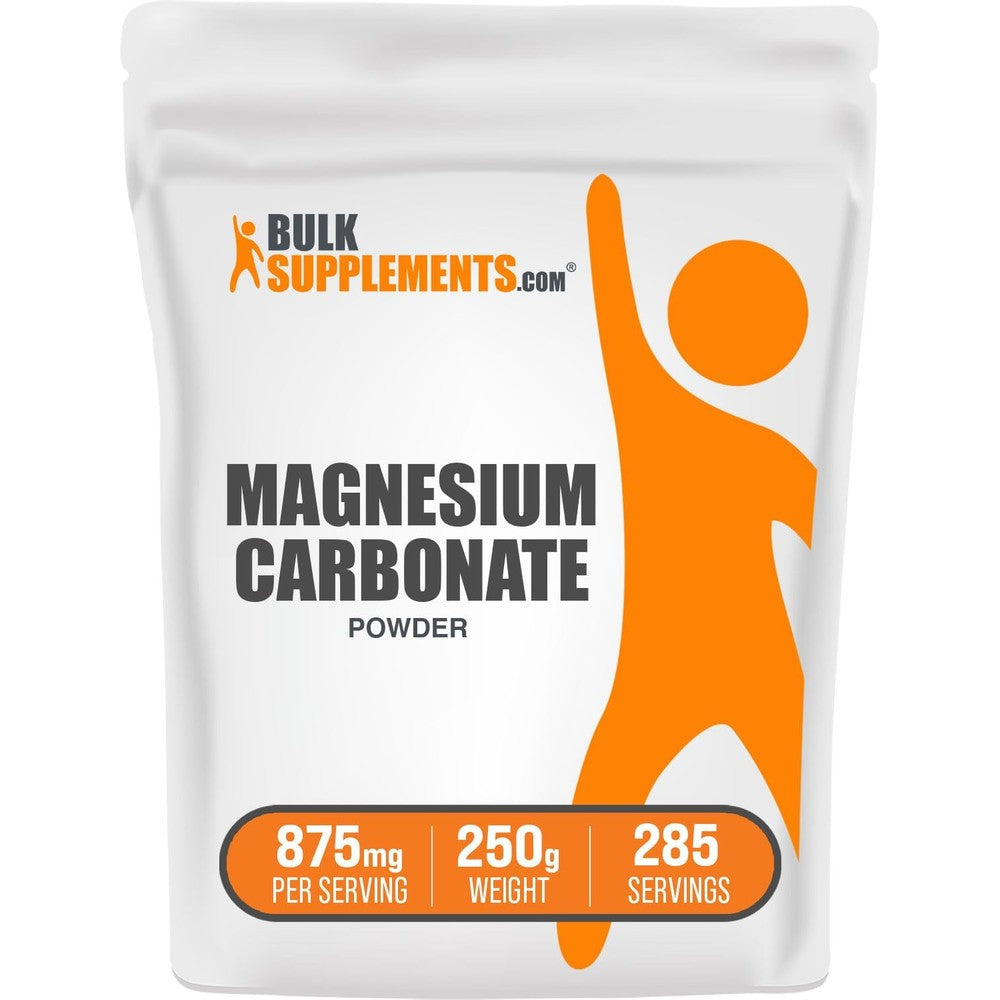 BulkSupplements Magnesium Carbonate Powder Pure Magnesium Mineral Supplement For Muscle Recovery Gluten Free Unflavored Powder 250 Grams