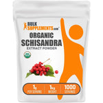 BulkSupplements Organic Schisandra Extract Powder Schisandra Chinensis Herbal Supplement Gluten Free 1 Gram Per Serving 1 Kilogram Pack