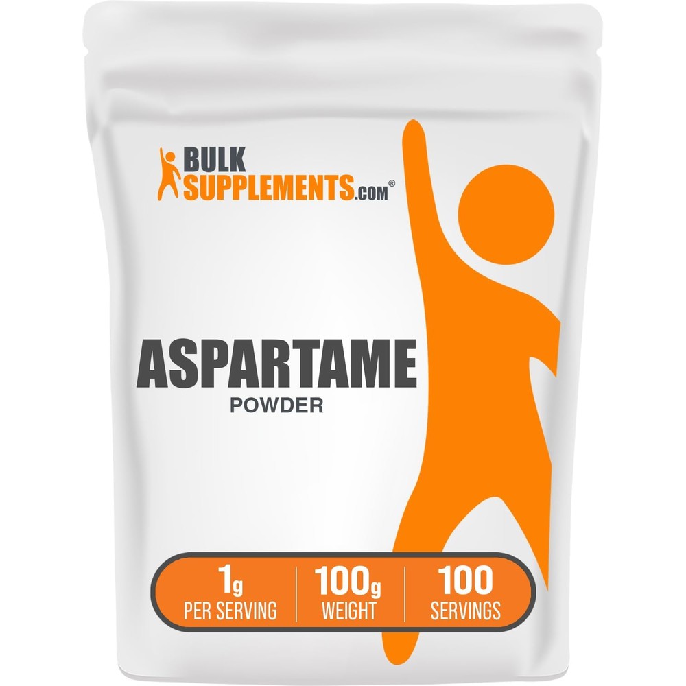 BulkSupplements Aspartame Powder Pure Gluten Free Sugar Substitute For Baking And Beverages One Hundred Grams