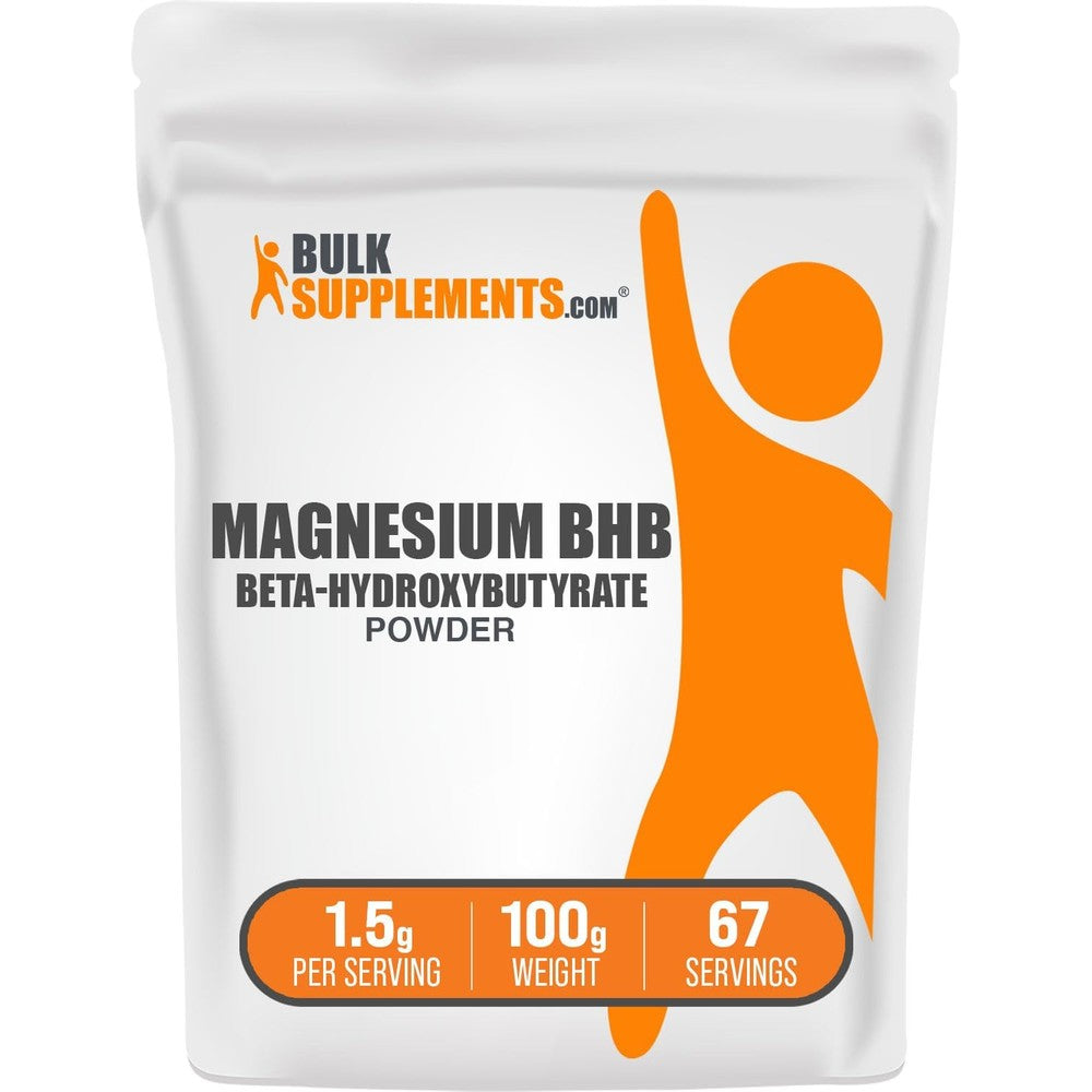 BulkSupplements.com Magnesium BHB Powder Unflavored Beta Hydroxybutyrate Keto Salts Gluten Free Pure Energy Supplement One Hundred Grams