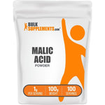 BulkSupplements.com Malic Acid Powder Pure L-Malic Acid Food Grade Dietary Supplement For Energy Metabolism And Muscle Recovery One Hundred Grams