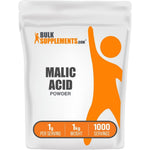 BulkSupplements Malic Acid Powder Pure Food Grade L-Malic Acid Dietary Supplement For Energy Production And Muscle Recovery One Kilogram Bag