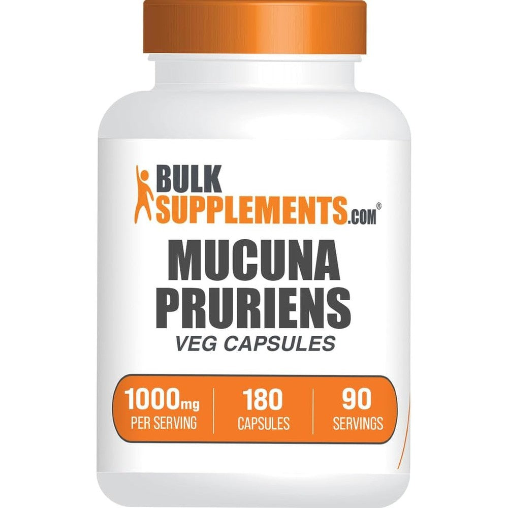 BulkSupplements Mucuna Pruriens Herbal Extract Dopamine Support Supplement One Thousand Milligrams One Hundred Eighty Vegan Veggie Capsules