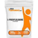 BulkSupplements L-Phenylalanine Powder Amino Acid Supplement For Mood And Focus Support 500 Milligrams Per Serving 1 Kilogram Pack