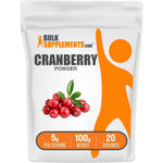 BulkSupplements Cranberry Powder Air Dried Unsweetened Fruit Supplement For Urinary Tract And Immune Health 100 Grams