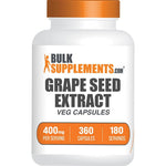 BulkSupplements Grape Seed Extract Capsules 400 Milligrams Antioxidant Supplement Vegan Gluten Free 360 Count