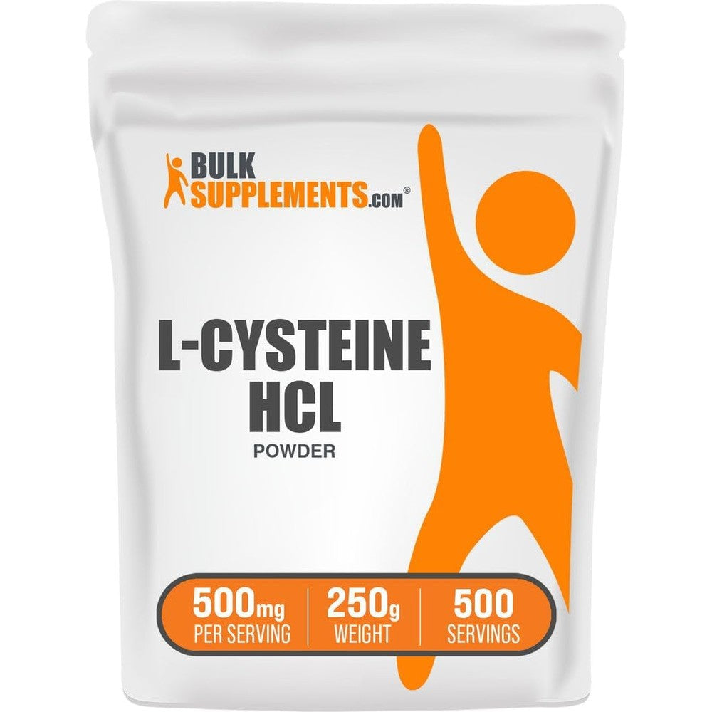 BulkSupplements L-Cysteine HCl Powder Amino Acid Gluten Free Supplement 500 Milligrams Per Serving 250 Grams