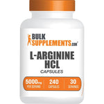 BulkSupplements.com L-Arginine HCl Capsules For Nitric Oxide Support And Muscle Growth Gluten Free 5000 Milligrams 240 Capsules Pack Of 1