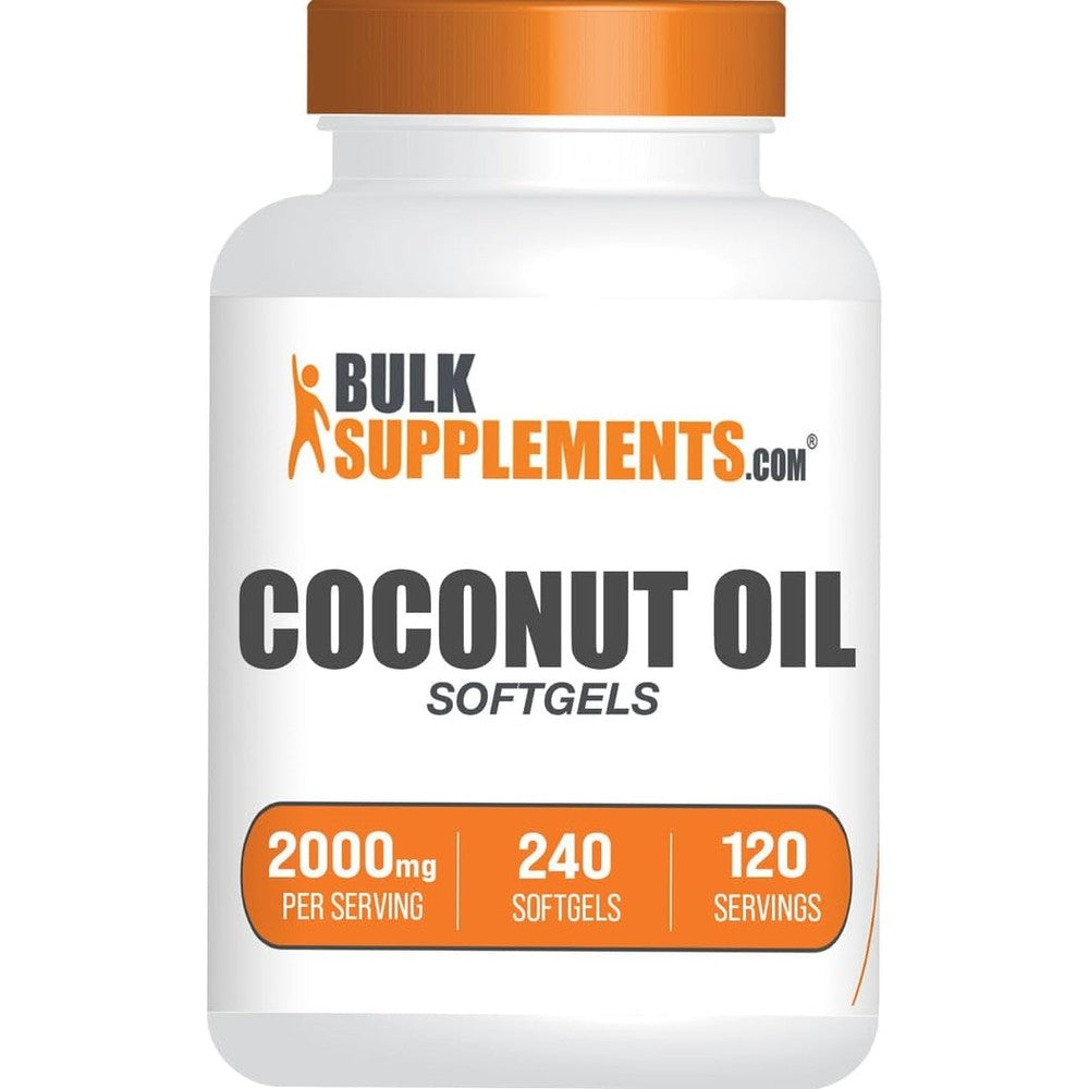 BulkSupplements Coconut Oil Softgels front view of 240 count bottle