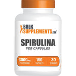 BulkSupplements Spirulina Capsules 3000 Milligrams Green Superfood Supplement For Immune Support And Vitality Vegan 180 Vegetarian Capsules Pack Of 1