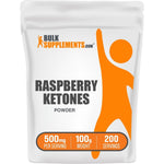 BulkSupplements Raspberry Ketones Powder Antioxidant Supplement For Energy Support Gluten Free 500mg Per Serving 100 Grams