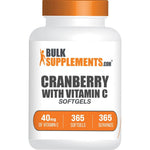 BulkSupplements Cranberry With Vitamin C Softgels Antioxidant Support Supplement 40 Milligrams Vitamin C Per Serving 365 Count