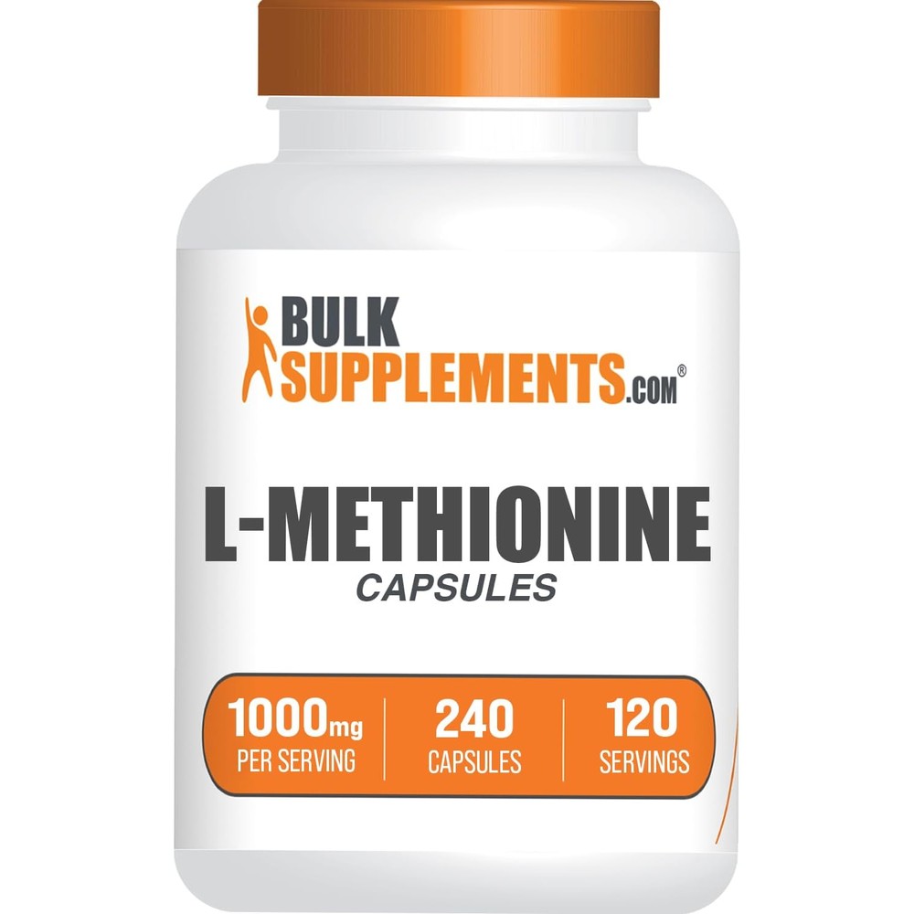 BulkSupplements L-Methionine Capsules Essential Amino Acid Nutritional Supplement 1000 Milligrams 240 Count