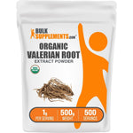 BulkSupplements Organic Valerian Root Extract Powder Herbal Sleep Support Supplement Gluten Free 1 Gram Per Serving 500 Grams