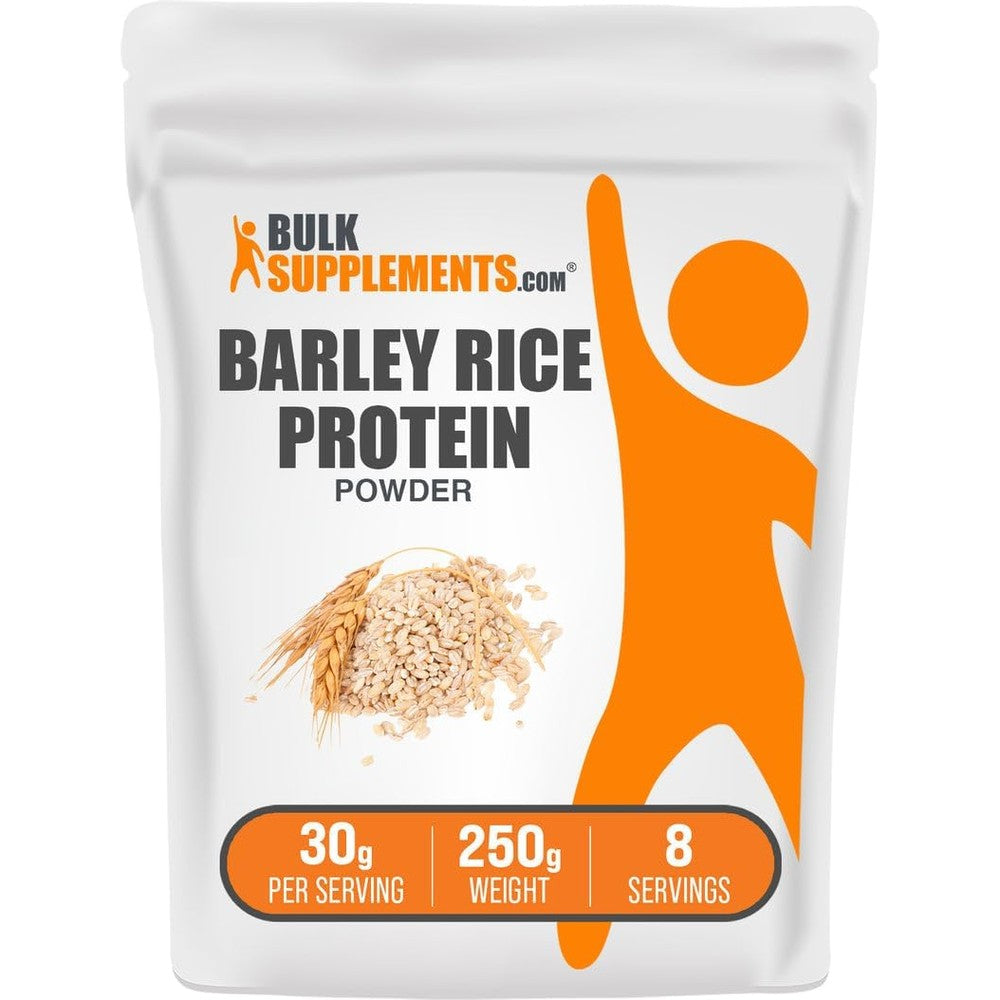BulkSupplements Barley Rice Protein Powder 250 grams front view pouch for vegan sports nutrition
